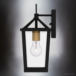 Urban Ambiance - Wall Sconce - UQL1961 Urban Loft Outdoor Wall Sconce, 13.25''H x 6''W x 6.75''D, Matte Black Finish, Ulm Collection - 