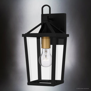 Urban Ambiance - Wall Sconce - UQL1961 Urban Loft Outdoor Wall Sconce, 13.25''H x 6''W x 6.75''D, Matte Black Finish, Ulm Collection - 