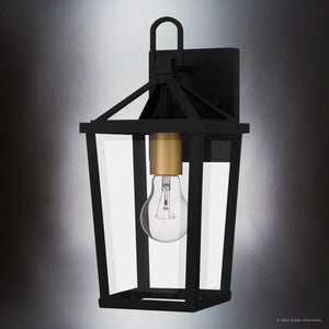Urban Ambiance - Wall Sconce - UQL1961 Urban Loft Outdoor Wall Sconce, 13.25''H x 6''W x 6.75''D, Matte Black Finish, Ulm Collection - 