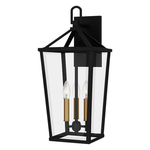 Urban Ambiance - Wall Sconce - UQL1963 Urban Loft Outdoor Wall Sconce, 22''H x 9.5''W x 10.5''D, Matte Black Finish, Ulm Collection - 