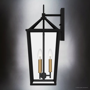 Urban Ambiance - Wall Sconce - UQL1963 Urban Loft Outdoor Wall Sconce, 22''H x 9.5''W x 10.5''D, Matte Black Finish, Ulm Collection - 