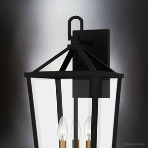 Urban Ambiance - Wall Sconce - UQL1963 Urban Loft Outdoor Wall Sconce, 22''H x 9.5''W x 10.5''D, Matte Black Finish, Ulm Collection - 