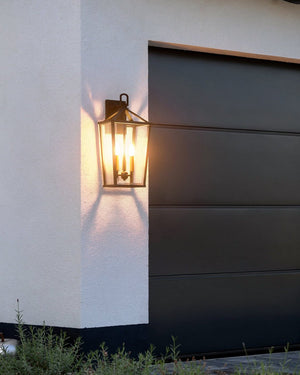 Urban Ambiance - Wall Sconce - UQL1963 Urban Loft Outdoor Wall Sconce, 22''H x 9.5''W x 10.5''D, Matte Black Finish, Ulm Collection - 