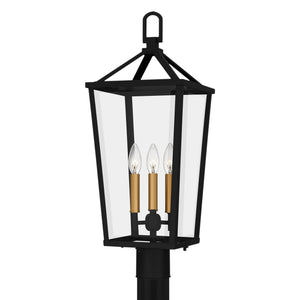 Urban Ambiance - Post Light - UQL1964 Urban Loft Outdoor Post Light, 25.25''H x 9.5''W x 9.5''D, Matte Black Finish, Ulm Collection - 