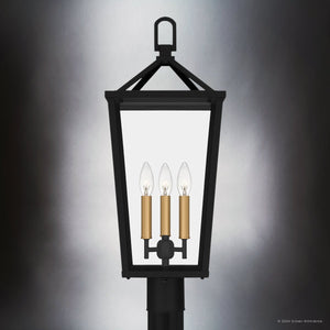 Urban Ambiance - Post Light - UQL1964 Urban Loft Outdoor Post Light, 25.25''H x 9.5''W x 9.5''D, Matte Black Finish, Ulm Collection - 