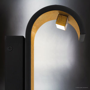 Urban Ambiance - Wall Sconce - UQL1980 Contemporary Outdoor Wall Sconce, 16''H x 6''W x 4.75''D, Matte Black Finish, Mayville Collection - 