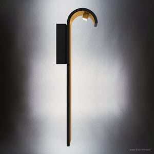Urban Ambiance - Wall Sconce - UQL1980 Contemporary Outdoor Wall Sconce, 16''H x 6''W x 4.75''D, Matte Black Finish, Mayville Collection - 