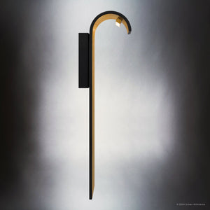 Urban Ambiance - Wall Sconce - UQL1981 Contemporary Outdoor Wall Sconce, 21''H x 8''W x 5.75''D, Matte Black Finish, Mayville Collection - 