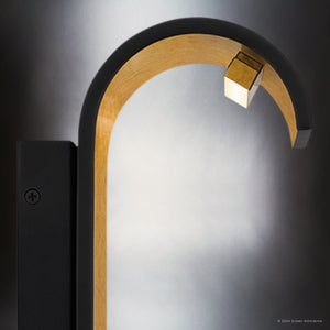Urban Ambiance - Wall Sconce - UQL1981 Contemporary Outdoor Wall Sconce, 21''H x 8''W x 5.75''D, Matte Black Finish, Mayville Collection - 
