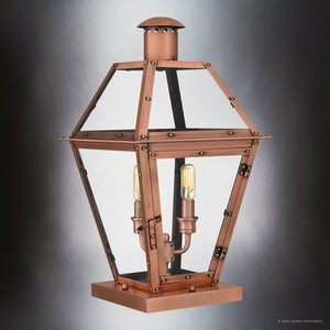 Urban Ambiance - Post Light - UQL1990 Vintage Outdoor Post Light, 19.25''H x 10.5''W x 10.5''D, Aged Copper Finish, Paris Collection - 