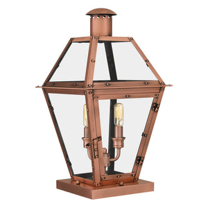 Urban Ambiance - Post Light - UQL1990 Vintage Outdoor Post Light, 19.25''H x 10.5''W x 10.5''D, Aged Copper Finish, Paris Collection - 