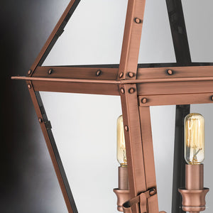 Urban Ambiance - Post Light - UQL1990 Vintage Outdoor Post Light, 19.25''H x 10.5''W x 10.5''D, Aged Copper Finish, Paris Collection - 