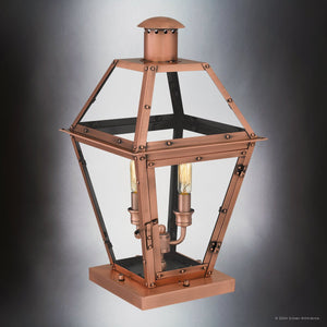 Urban Ambiance - Post Light - UQL1990 Vintage Outdoor Post Light, 19.25''H x 10.5''W x 10.5''D, Aged Copper Finish, Paris Collection - 