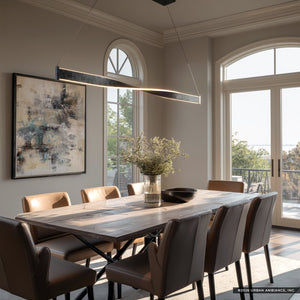 Urban Ambiance - Chandelier - UQL22000 Modern Indoor Chandelier, 2.75''H x 50''W x 4.25''Dep, Old Black Finish Finish, Kesterton Collection - 