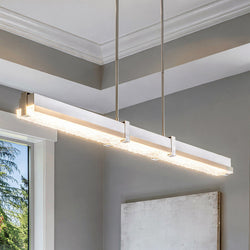 Urban Ambiance - Chandelier - UQL22010 Industrial Indoor Chandelier, 4.25''H x 48''W x 4''Dep, Polished Chrome Finish, Brenshaw Collection - 