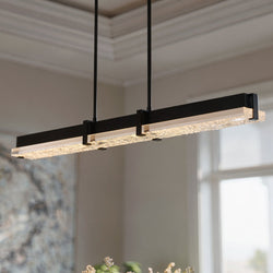 Urban Ambiance - Chandelier - UQL22011 Industrial Indoor Chandelier, 4.25''H x 48''W x 4''Dep, Matte Black Finish, Brenshaw Collection - 