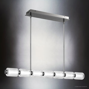 Urban Ambiance - Chandelier - UQL22020 Mid - Century Modern Indoor Chandelier, 3.75''H x 42.25''W x 3.75''Dep, Black Chrome Finish, Vexdon Collection - 