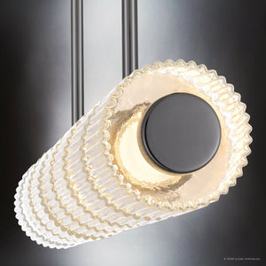 Urban Ambiance - Chandelier - UQL22020 Mid - Century Modern Indoor Chandelier, 3.75''H x 42.25''W x 3.75''Dep, Black Chrome Finish, Vexdon Collection - 