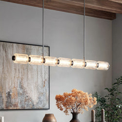 Urban Ambiance - Chandelier - UQL22020 Mid - Century Modern Indoor Chandelier, 3.75''H x 42.25''W x 3.75''Dep, Black Chrome Finish, Vexdon Collection - 