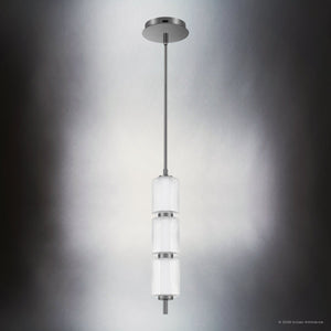 Urban Ambiance - Pendant - UQL22021 Mid - Century Modern Indoor Pendant, 19.25''H x 3.75''W x 3.75''Dep, Black Chrome Finish, Vexdon Collection - 