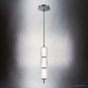 Urban Ambiance - Pendant - UQL22021 Mid - Century Modern Indoor Pendant, 19.25''H x 3.75''W x 3.75''Dep, Black Chrome Finish, Vexdon Collection - 