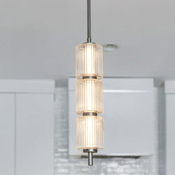 Urban Ambiance - Pendant - UQL22021 Mid - Century Modern Indoor Pendant, 19.25''H x 3.75''W x 3.75''Dep, Black Chrome Finish, Vexdon Collection - 