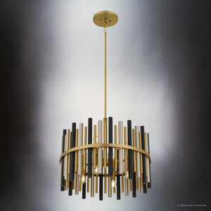 Urban Ambiance - Pendant - UQL22030 Art Deco Indoor Pendant, 18.5''H x 21.75''W x 21.75''Dep, Brushed Gold Finish, Zorstead Collection - 