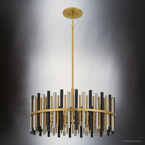 Urban Ambiance - Pendant - UQL22031 Art Deco Indoor Pendant, 18.5''H x 30''W x 30''Dep, Brushed Gold Finish, Zorstead Collection - 