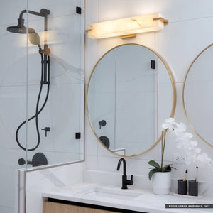 Urban Ambiance - Bath Light - UQL22040 Modern Indoor Bath Light, 4.5''H x 24''W x 4.38''Dep, Brushed Gold Finish, Xenton Collection - 
