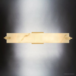 Urban Ambiance - Bath Light - UQL22040 Modern Indoor Bath Light, 4.5''H x 24''W x 4.38''Dep, Brushed Gold Finish, Xenton Collection - 