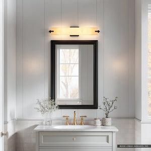 Urban Ambiance - Bath Light - UQL22041 Modern Indoor Bath Light, 4.5''H x 24''W x 4.38''Dep, Matte Black Finish, Xenton Collection - 