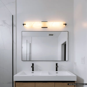 Urban Ambiance - Bath Light - UQL22043 Modern Indoor Bath Light, 4.5''H x 32''W x 4.38''Dep, Matte Black Finish, Xenton Collection - 
