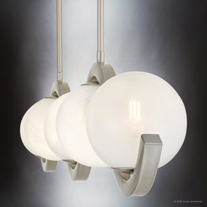 Urban Ambiance - Chandelier - UQL22050 Mid - Century Modern Indoor Chandelier, 9.25''H x 49''W x 6''Dep, Brushed Nickel Finish, Yarwell Collection - 