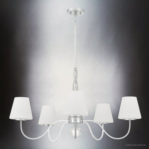 Urban Ambiance - Chandelier - UQL22060 Transitional Indoor Chandelier, 19.75''H x 35''W x 35''Dep, Polished Chrome Finish, Yarwell Collection - 