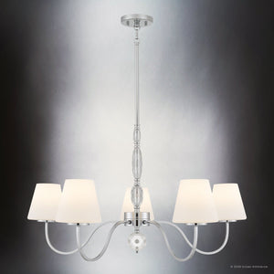 Urban Ambiance - Chandelier - UQL22060 Transitional Indoor Chandelier, 19.75''H x 35''W x 35''Dep, Polished Chrome Finish, Yarwell Collection - 
