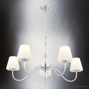 Urban Ambiance - Chandelier - UQL22060 Transitional Indoor Chandelier, 19.75''H x 35''W x 35''Dep, Polished Chrome Finish, Yarwell Collection - 