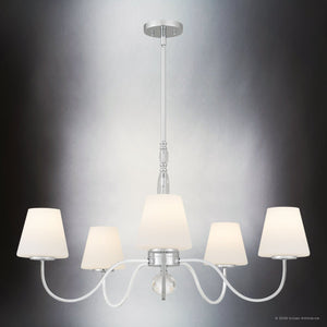 Urban Ambiance - Chandelier - UQL22060 Transitional Indoor Chandelier, 19.75''H x 35''W x 35''Dep, Polished Chrome Finish, Yarwell Collection - 