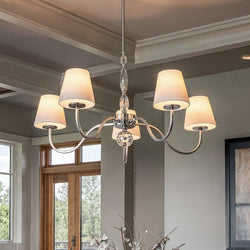Urban Ambiance - Chandelier - UQL22060 Transitional Indoor Chandelier, 19.75''H x 35''W x 35''Dep, Polished Chrome Finish, Yarwell Collection - 