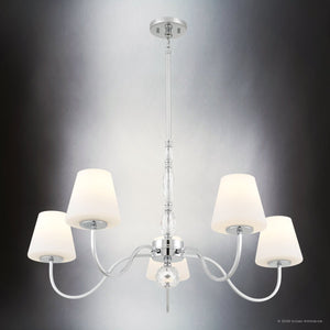 Urban Ambiance - Chandelier - UQL22060 Transitional Indoor Chandelier, 19.75''H x 35''W x 35''Dep, Polished Chrome Finish, Yarwell Collection - 