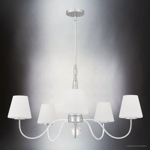 Urban Ambiance - Chandelier - UQL22060 Transitional Indoor Chandelier, 19.75''H x 35''W x 35''Dep, Polished Chrome Finish, Yarwell Collection - 