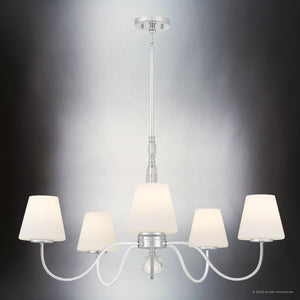 Urban Ambiance - Chandelier - UQL22060 Transitional Indoor Chandelier, 19.75''H x 35''W x 35''Dep, Polished Chrome Finish, Yarwell Collection - 