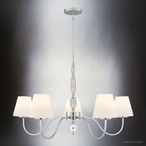 Urban Ambiance - Chandelier - UQL22060 Transitional Indoor Chandelier, 19.75''H x 35''W x 35''Dep, Polished Chrome Finish, Yarwell Collection - 