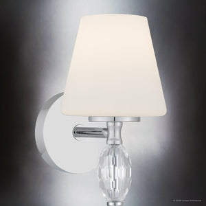Urban Ambiance - Wall Sconce - UQL22062 Transitional Indoor Wall Sconce, 16.5''H x 6''W x 7.75''Dep, Polished Chrome Finish, Yarwell Collection - 