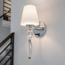 Urban Ambiance - Wall Sconce - UQL22062 Transitional Indoor Wall Sconce, 16.5''H x 6''W x 7.75''Dep, Polished Chrome Finish, Yarwell Collection - 