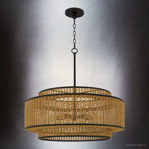 Urban Ambiance - Pendant - UQL22072 Bohemian Indoor Pendant, 30''H x 30''W x 30''Dep, Matte Black Finish, Oakminster Collection - 