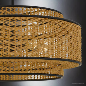 Urban Ambiance - Pendant - UQL22072 Bohemian Indoor Pendant, 30''H x 30''W x 30''Dep, Matte Black Finish, Oakminster Collection - 