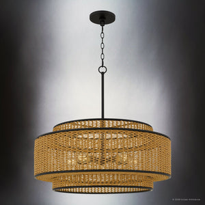 Urban Ambiance - Pendant - UQL22072 Bohemian Indoor Pendant, 30''H x 30''W x 30''Dep, Matte Black Finish, Oakminster Collection - 