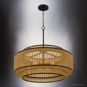 Urban Ambiance - Pendant - UQL22072 Bohemian Indoor Pendant, 30''H x 30''W x 30''Dep, Matte Black Finish, Oakminster Collection - 