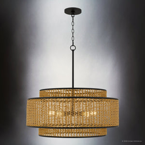 Urban Ambiance - Pendant - UQL22072 Bohemian Indoor Pendant, 30''H x 30''W x 30''Dep, Matte Black Finish, Oakminster Collection - 