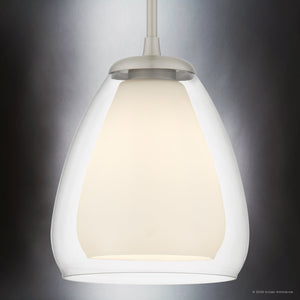 Urban Ambiance - Pendant - UQL22080 Minimalist Indoor Pendant, 11''H x 9''W x 9''Dep, Brushed Nickel Finish, Norbridge Collection - 